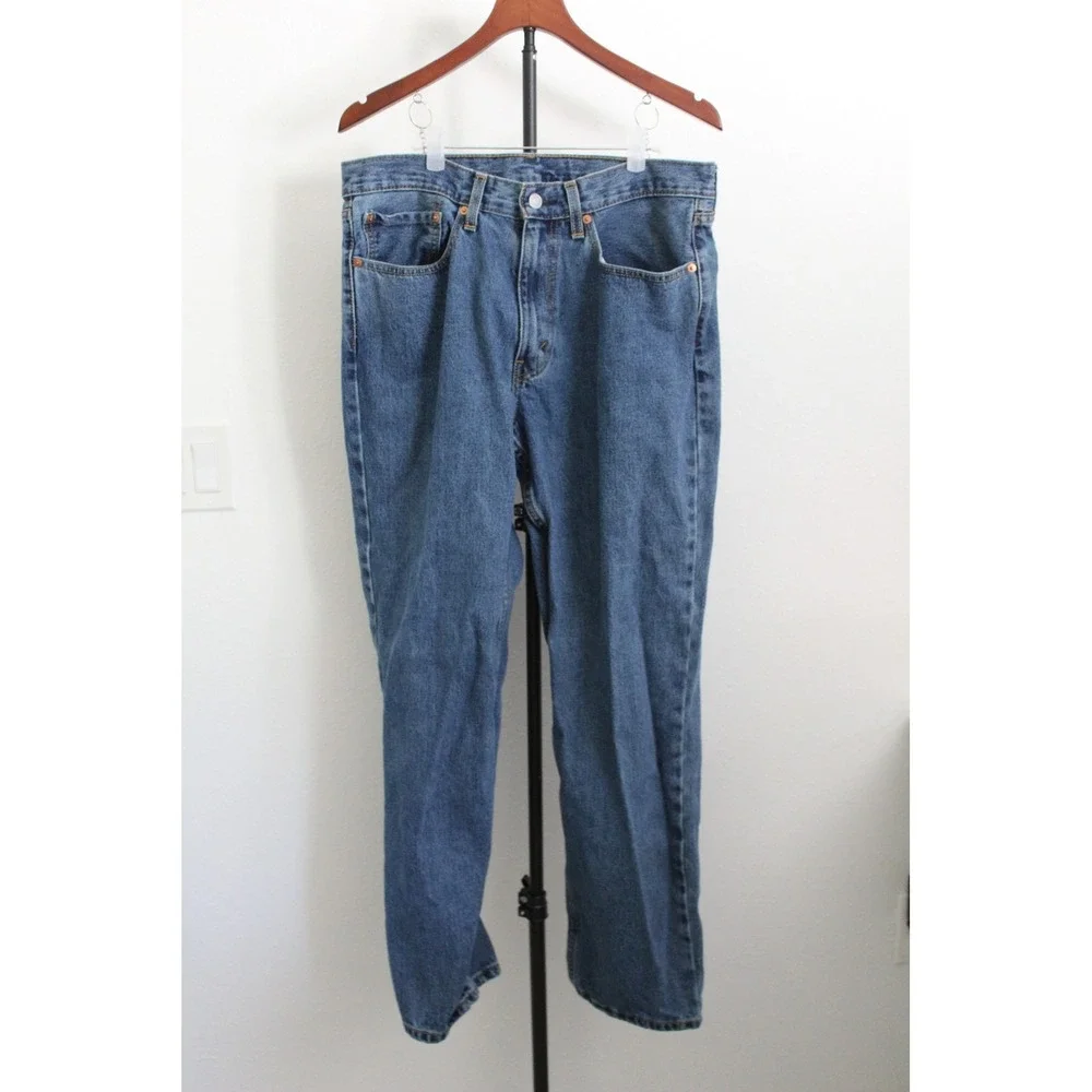 Levi's 550 Relaxed Fit Tapered Leg Jeans Mens 34x32 Medium Wash Blue 100% Cotton